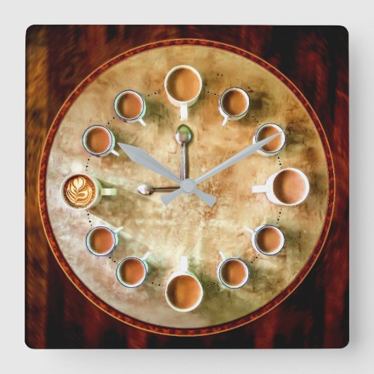 Horloge Carrée Café café heure (Recto)