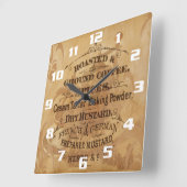 Horloge Carrée Café et épices Cuisine rustique (Angle)