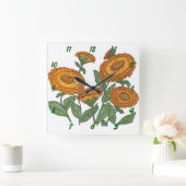 Horloge Carrée Calendula (Maison)