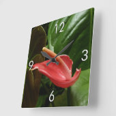 Horloge Carrée Calla Rose Lily Élégant Floral (Angle)