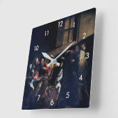 Horloge Carrée Calling of Saint Matthew, Caravaggio (Angle)