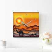Horloge Carrée Camels at Sunset Desert Wall Clock (Maison)