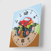 Horloge Carrée Camion monstre coloré (Angle)