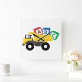 Horloge Carrée Camions de construction de camions ABC Dump (Maison)