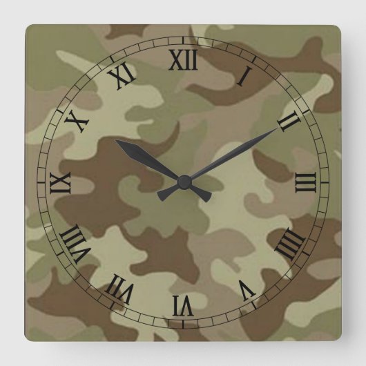 Horloge Carrée Camouflage (Recto)