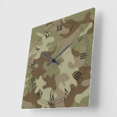 Horloge Carrée Camouflage (Angle)