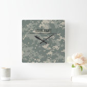 Horloge Carrée Camouflage ACU de l'armée sur mesure (Maison)