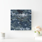 Horloge Carrée Camouflage de la marine NWU personnalisable (Maison)