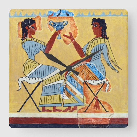 Horloge Carrée campement tabouret fresque prêtres parler réplique (Recto)