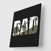 Horloge Carrée Camping extérieur papa heureux camper (Angle)