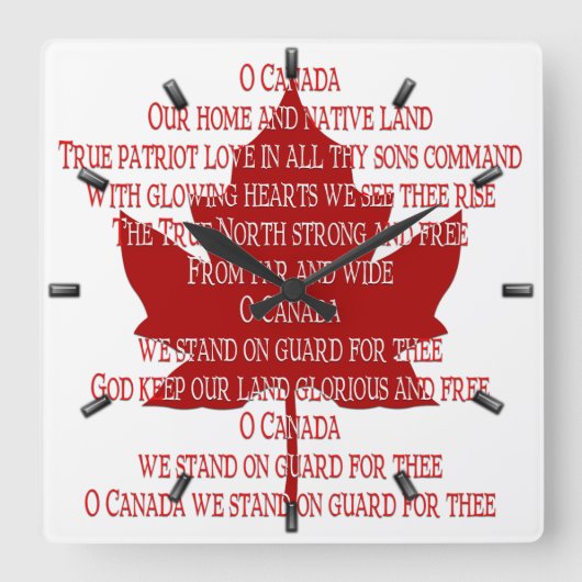 Horloge Carrée Canadian Canadian Souvenir Clock (Recto)