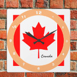 Horloge Carrée Canadian Flag, Canada trendy fashion /design clock<br><div class="desc">WALL CLOCK : Canada & Canadian Flag fashion design - love my country,  travel,  holiday,  country patriots / sports fans</div>