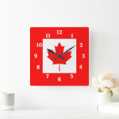 Horloge Carrée Canadian Flag Wall Clock (Maison)