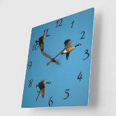Horloge Carrée Canadian geese (Angle)