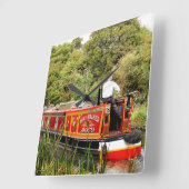 HORLOGE CARRÉE CANAL NARROWBOATS (Angle)