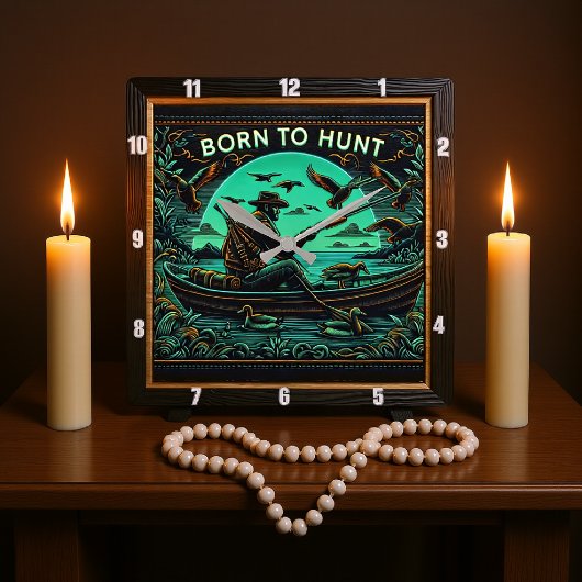 Horloge Carrée Canards dans la brume