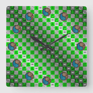 Horloge Carrée Cancer & Bouc de Terre