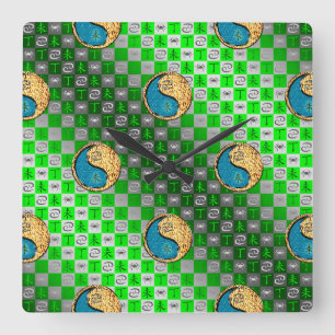 Horloge Carrée Cancer & Chèvre de Feu