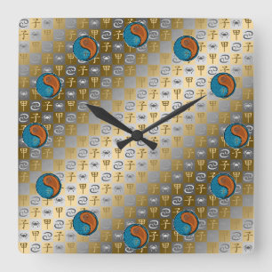 Horloge Carrée Cancer & Rat de Bois