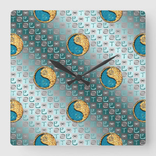 Horloge Carrée Cancer & Serpent de feu