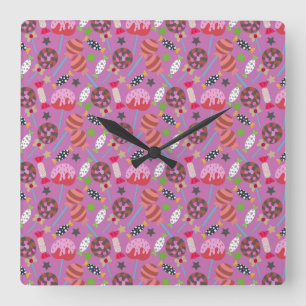 Horloge Carrée Candy   Lollies   lollipop 19