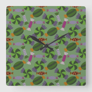 Horloge Carrée Candy pattern   Lollies   lollipop 27