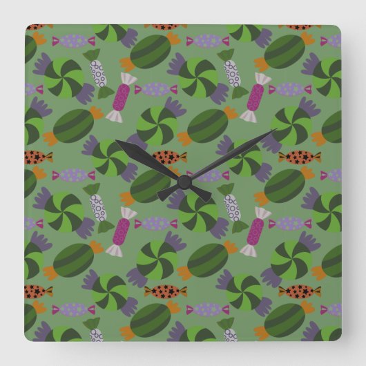 Horloge Carrée Candy pattern | Lollies | lollipop 27 (Recto)