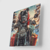 Horloge Carrée Cane Corso Chien équitation Moto Noël (Angle)