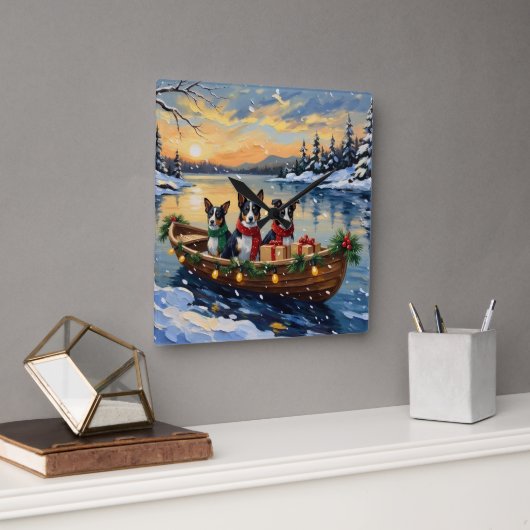Horloge Carrée Cane Corso Christmas Boat Holiday (Bureau)