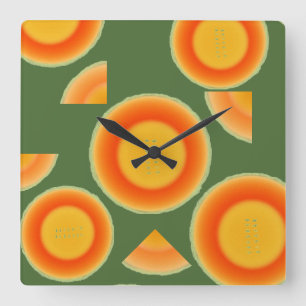 Horloge Carrée Cantalope Cantaloupe Fruit Wall Clock