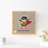 Horloge Carrée "Caped Food Fun" (Maison)