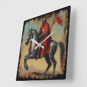 Horloge Carrée Capitaine de la Garde Chevalier et Cheval (Angle)