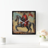 Horloge Carrée Capitaine de la Garde Chevalier et Cheval (Maison)
