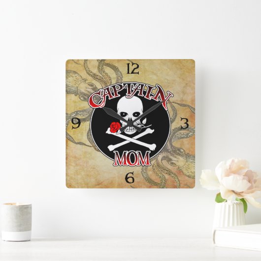 Horloge Carrée Capitaine Maman - Embracé par Deep Deep (Maison)