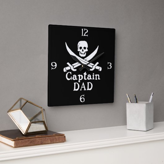 Horloge Carrée Capitaine Papa - Classique (Bureau)