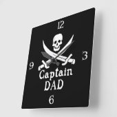 Horloge Carrée Capitaine Papa - Classique (Angle)