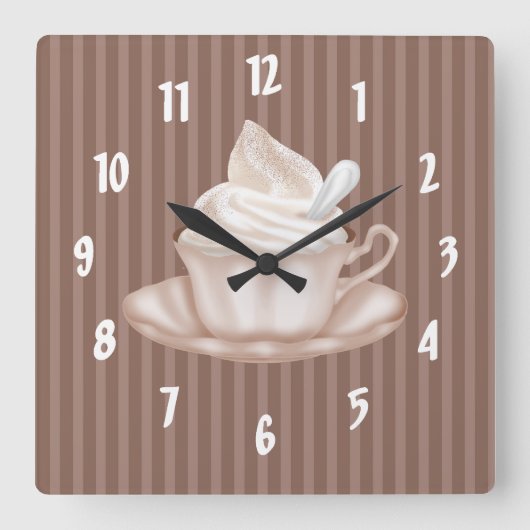 Horloge Carrée Cappuccino (Recto)