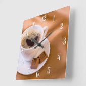 Horloge Carrée Cappuccino (Angle)