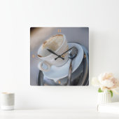 Horloge Carrée Cappuccino. (Maison)