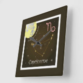 Horloge Carrée Capricorne 22 décembre 20 janvier (Angle)