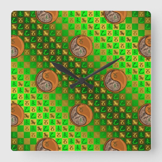Horloge Carrée Capricorne & Chèvre de bois (Recto)