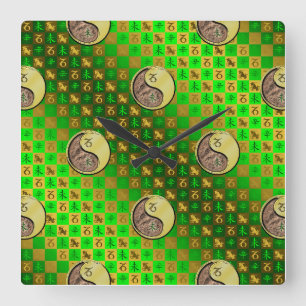 Horloge Carrée Capricorne & Chèvre de Métal