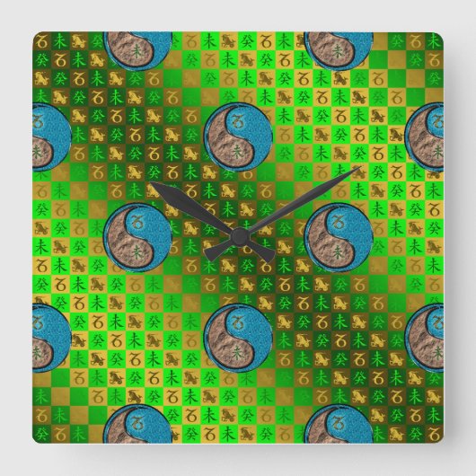 Horloge Carrée Capricorne & Chèvre d'eau (Recto)