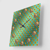 Horloge Carrée Capricorne & Chien de Feu (Angle)