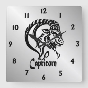 Horloge Carrée Capricorne la Chèvre de Mer Zodiaque