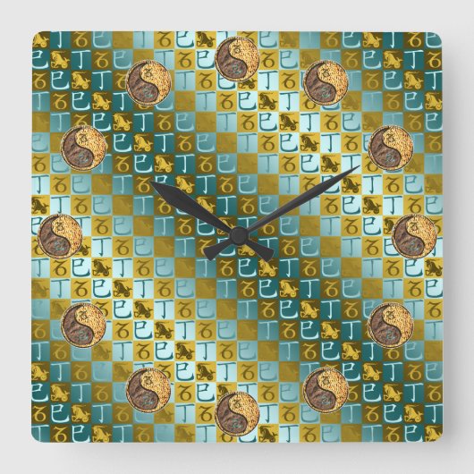 Horloge Carrée Capricorne & Serpent de feu (Recto)