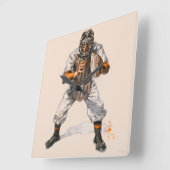 Horloge Carrée Capteur de baseball (Angle)