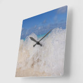 Horloge Carrée Caraïbes Island Wave Love 1 (Angle)