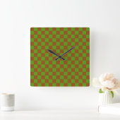Horloge Carrée Caramel apple checkered board pattern (Maison)