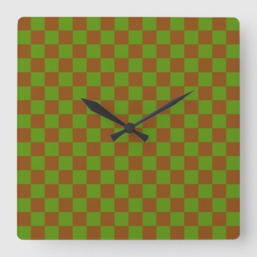 Horloge Carrée Caramel apple checkered board pattern (Recto)